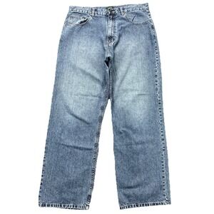 J.Crew Factory jeans mens 36x31 wide leg baggy blue denim Fade Skater University